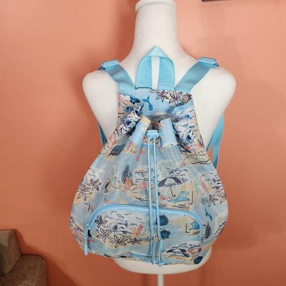 NWT Vera Bradley - Beach Treasures - Mesh Drawstring Backpack - Picture 6 of 7